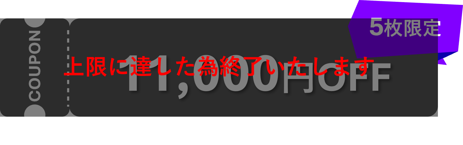 11,000円OFF/5枚限定