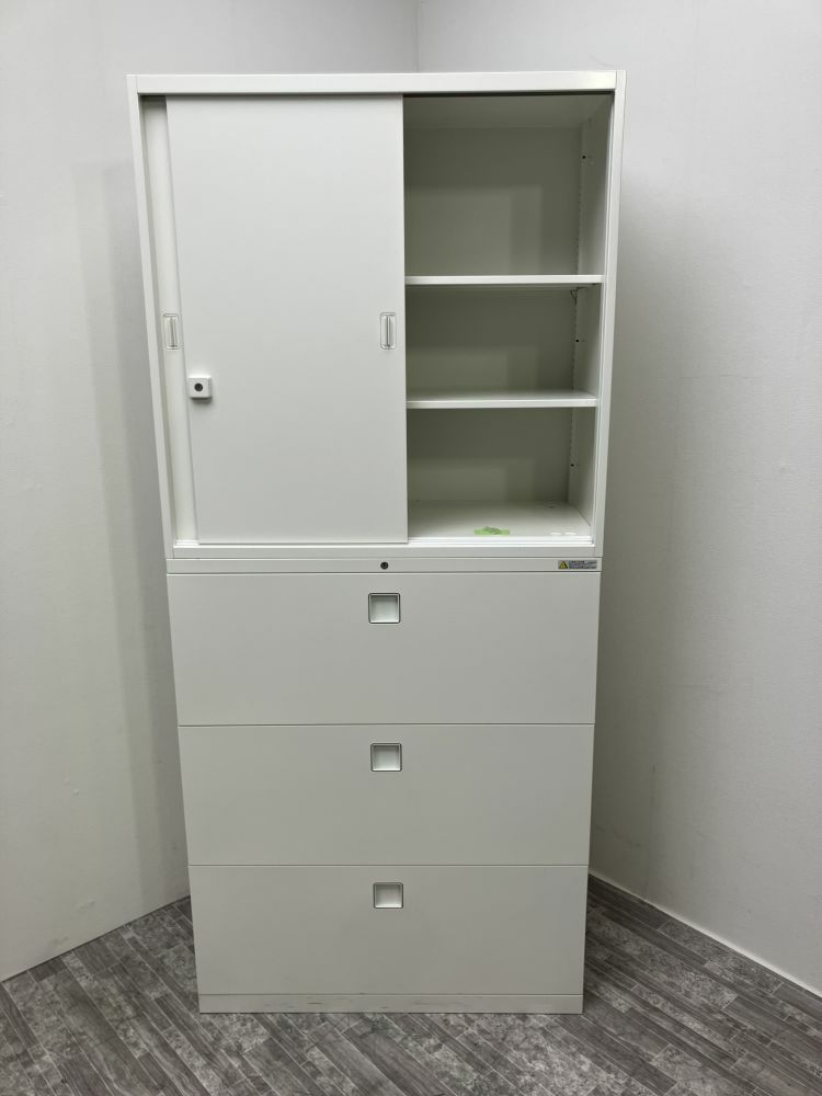 オカムラレクトラインシリーズ 3段ラテラル・引違い上下書庫 商品画像5