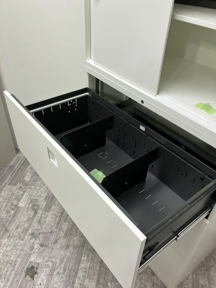 オカムラレクトラインシリーズ 3段ラテラル・引違い上下書庫 商品画像6