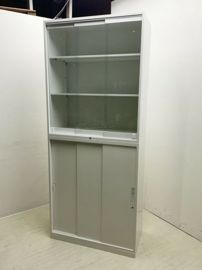 オカムラ レクトラインシリーズ ガラススライド上下書庫