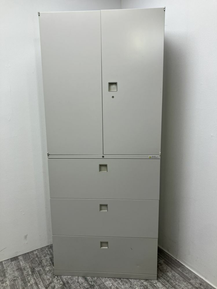 オカムラレクトラインシリーズ 3段ラテラル・両開き上下書庫 商品画像1