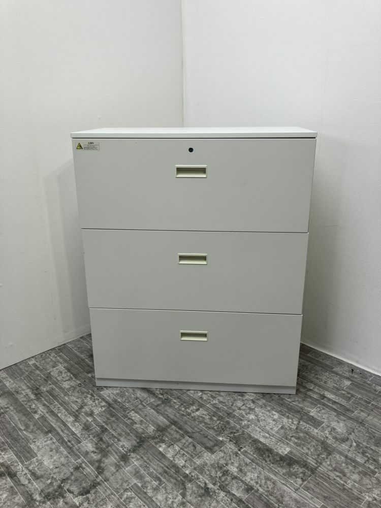 井上金庫ICシリーズ 天板付3段ラテラル書庫 商品画像1