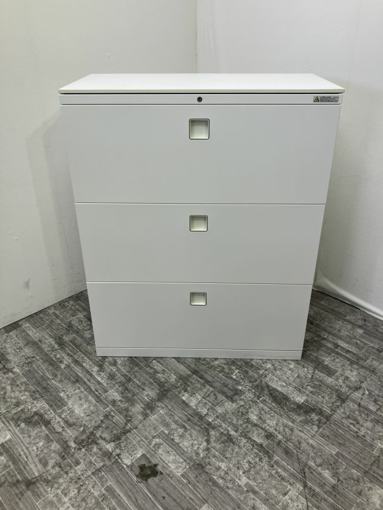 オカムラレクトラインシリーズ 天板付3段ラテラル書庫 商品画像1