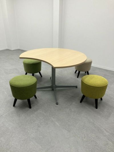 相合家具 変形テーブル+チェア5点セット