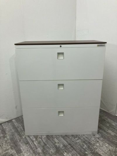 オカムラレクトラインシリーズ 天板付3段ラテラル書庫 商品画像1