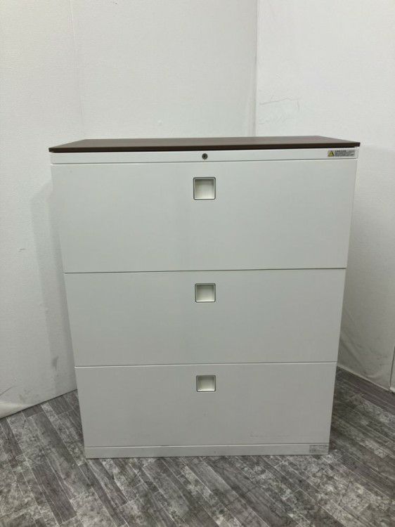 オカムラレクトラインシリーズ 天板付3段ラテラル書庫 商品画像1