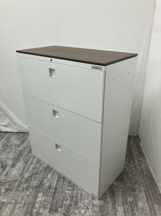 オカムラレクトラインシリーズ 天板付3段ラテラル書庫 商品画像2