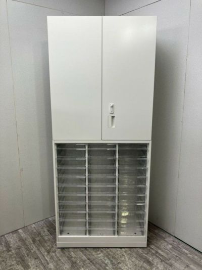 イトーキeSキャビネット(エスキャビネット)シリーズ A4クリアケース・ダイヤル式両開き上下書庫 商品画像2