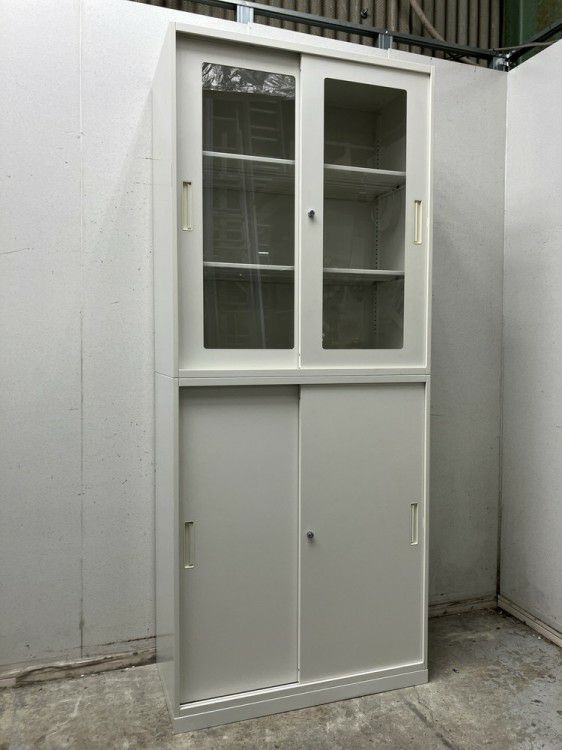 ナイキCW型シリーズ ガラススライド上下書庫 商品画像1