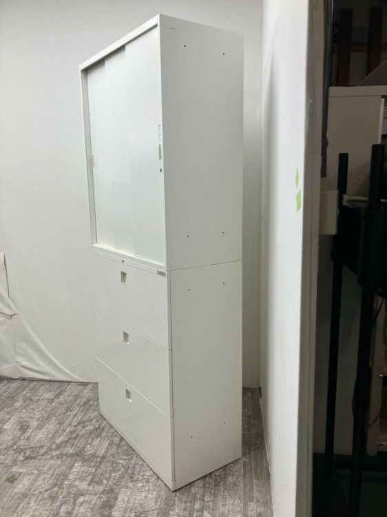 オカムラレクトラインシリーズ 3段ラテラル・3扉スライド上下書庫 商品画像2