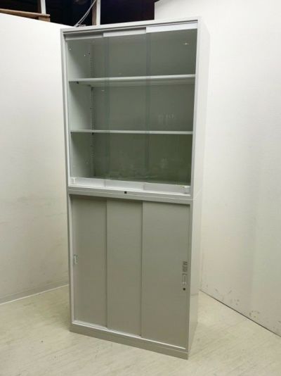 オカムラレクトラインシリーズ ガラススライド上下書庫 商品画像1