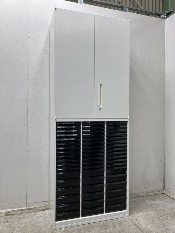 ウチダ（内田洋行）HS(ハイパーストレージ)シリーズ 両開きクリアケース上下書庫 商品画像1
