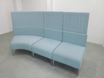オカムラ パネル付ブースソファ 3点セット