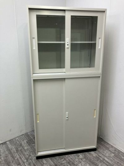 井上金庫引違い・ガラス引違い上下書庫	 商品画像1