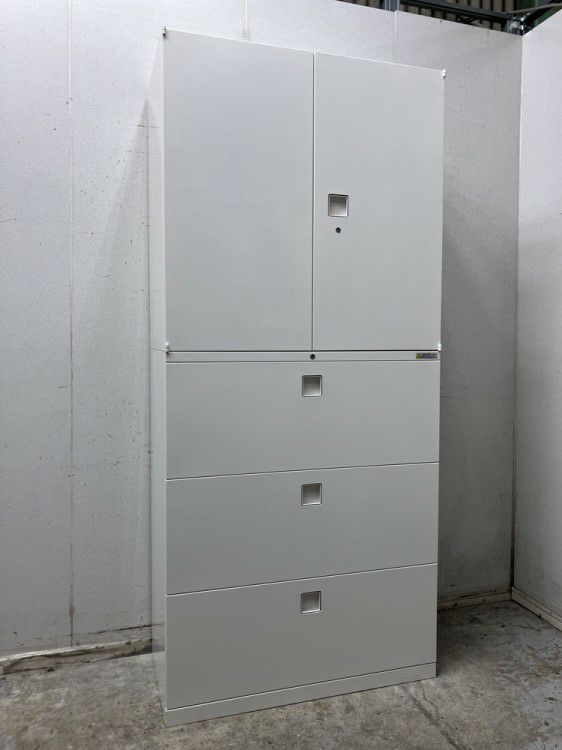 オカムラレクトラインシリーズ 両開きラテラル上下書庫 商品画像1