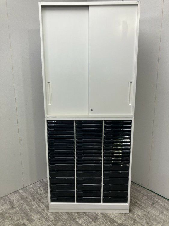 ウチダ（内田洋行）HS(ハイパーストレージ)シリーズ クリアケース・引違い上下書庫 商品画像1