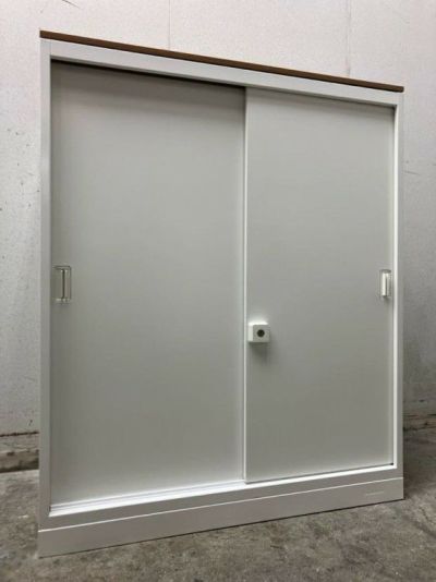 (122802-0) 書庫2/2ホワイト オカムラ スライド上下書庫 4B43ZL| 無限堂ネットショップ