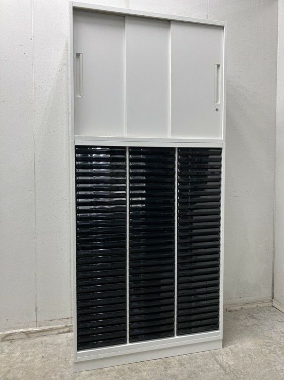 ウチダ（内田洋行）HS(ハイパーストレージ)シリーズ スライドクリアケース上下書庫 商品画像1