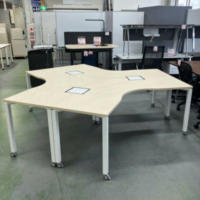コクヨワークフィットシリーズ ブーメランデスク３台セット 商品画像1