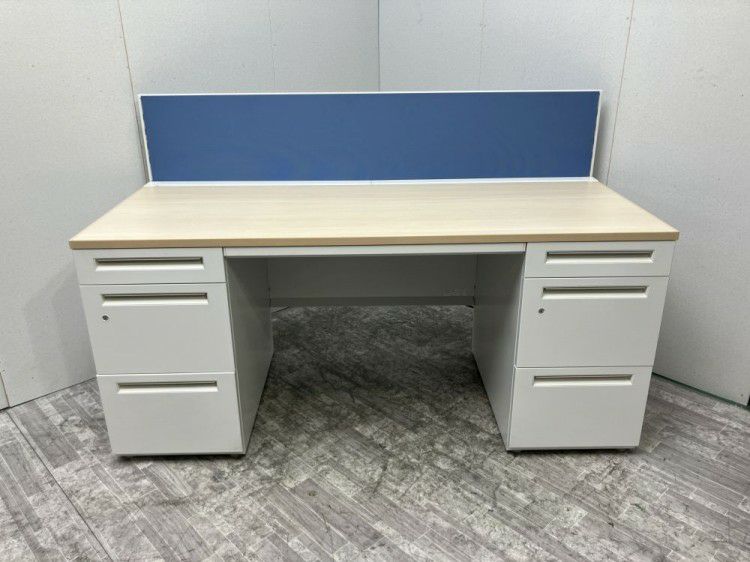 ウチダ（内田洋行）SCAENA(スカエナ)シリーズ　Kタイプ デスクパネル付1600両袖デスク 商品画像2