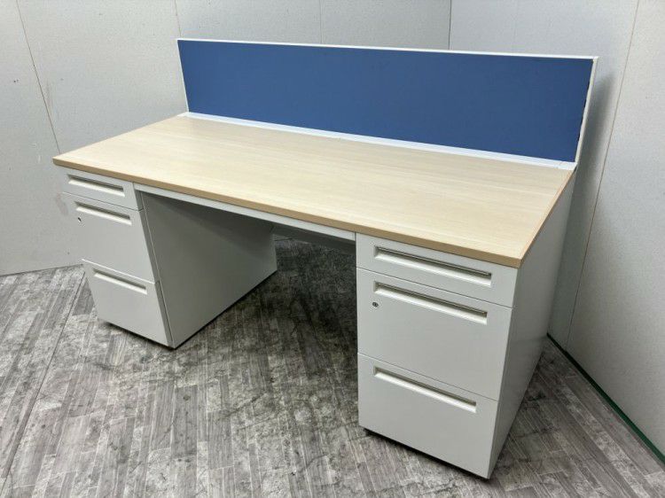 ウチダ（内田洋行）SCAENA(スカエナ)シリーズ　Kタイプ デスクパネル付1600両袖デスク 商品画像3