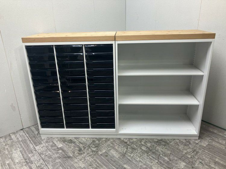 ウチダ（内田洋行）HS(ハイパーストレージ)シリーズ 天板付書庫2台セット 商品画像1