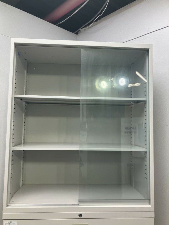 3段ラテラル・ガラス引違い上下書庫 商品画像3