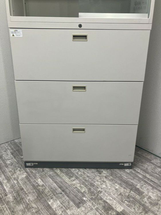 3段ラテラル・ガラス引違い上下書庫 商品画像4