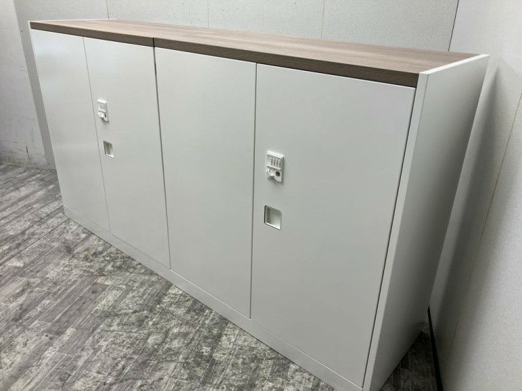 オカムラレクトラインシリーズ ダイヤル式天板付両開き書庫2台セット 商品画像2