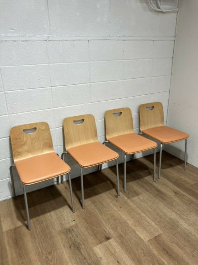 西ドイツ KOKUYO 木製 スタッキング チェア 2脚セット ② 西ドイツ