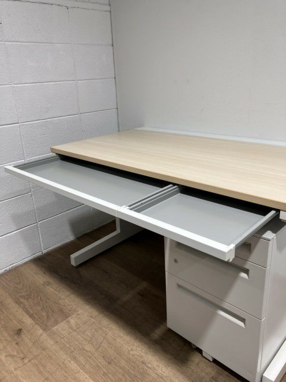 ウチダ（内田洋行）SCAENA(スカエナ)シリーズ　Kタイプ 1200平デスク+ワゴンセット 商品画像2