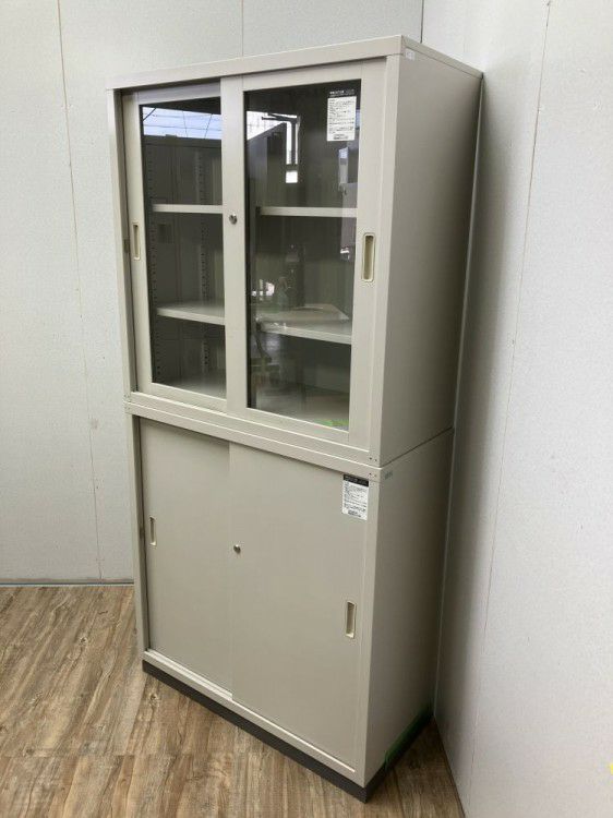 コクヨガラススチール引違い上下書庫 商品画像2