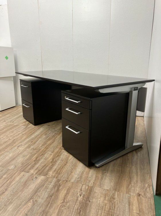 オカムラEX-200シリーズ 役員室用1800平デスク+ワゴン3点セット 商品画像2