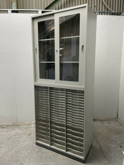 ナイキNWシリーズ ガラススライドクリアケース上下書庫 商品画像1