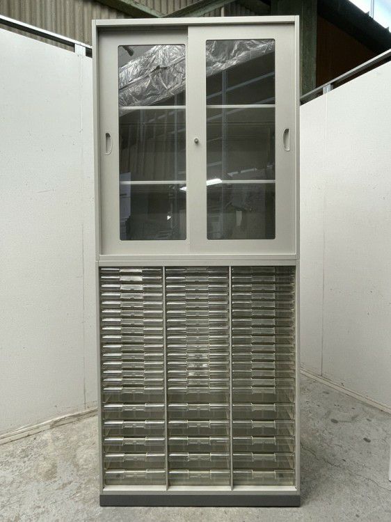 ナイキNWシリーズ ガラススライドクリアケース上下書庫 商品画像2