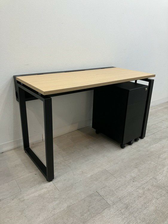 1200平デスク+スリムワゴンセット 商品画像1