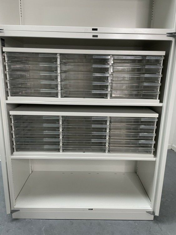 プラスシンラインシリーズ 両開きクリアトレー上下書庫 商品画像11