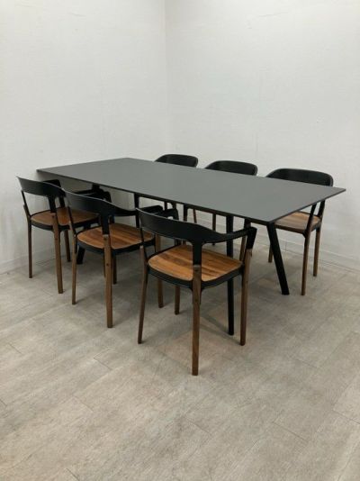 マジス（MAGIS）PILO(ピロ)シリーズ/STEEL WOOD(スティールウッド) 2000ミーティングテーブル+ミーティングチェア6脚セット 商品画像1