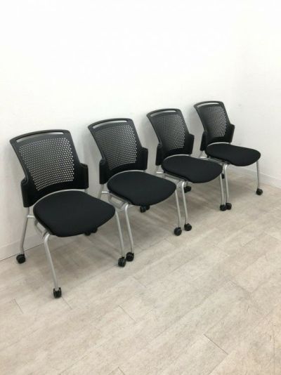 プラスチェダーCシリーズ ミーティングチェア4脚セット 商品画像1