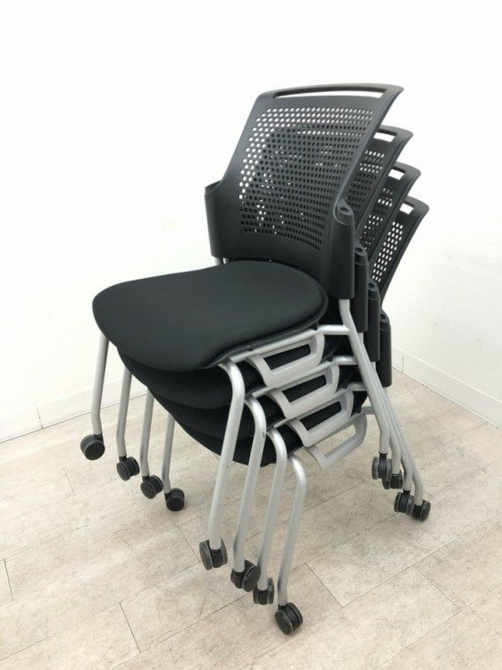 プラスチェダーCシリーズ ミーティングチェア4脚セット 商品画像3