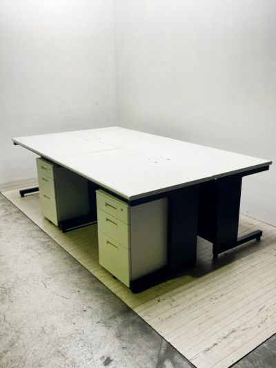 プラス SHシリーズ 1200平デスク+ワゴン　4台セット