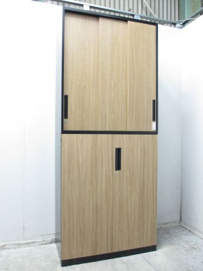 上下書庫セット 両開き/3列22段クリアケース コクヨ製エディア BWUH